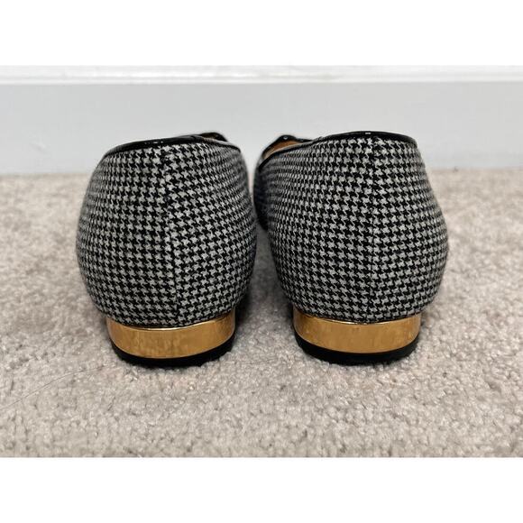 Charlotte Olympia Houndstooth Slip On Kitty Loafer Flats Black/White Womens 36.5 - Picture 9 of 11